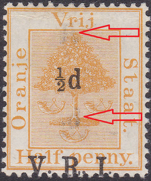 OFS 1900  ½d ON ½d ORANGE WITH TRANSPOSED OVERPRINT and FAINT REMAINS OF DOUBLE O/P UM - UNLISTED