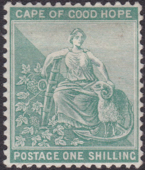 CAPE OF GOOD HOPE 1889 SACC61 1/- BLUISH GREEN MM(HH) CV R2500