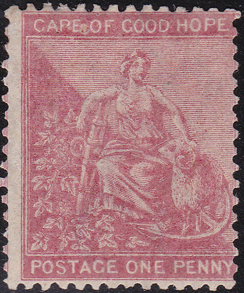 CAPE OF GOOD HOPE 1864-77 SACC18a 1d ROSE-RED MM CV R3000