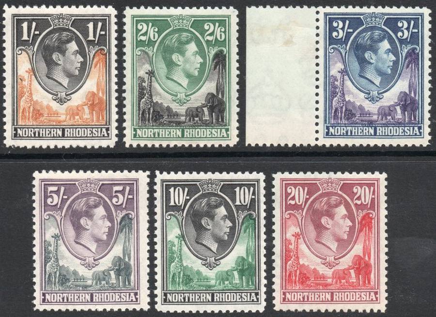 Northern Rhodesia 1938-52 : SG40-45 - Part set of 6(all the top values) - MM - CV £172(2017)