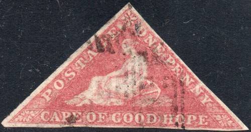 Cape of Good Hope 1858 SACC5a - 1d (PALE) ROSE - VFU - CV R8000