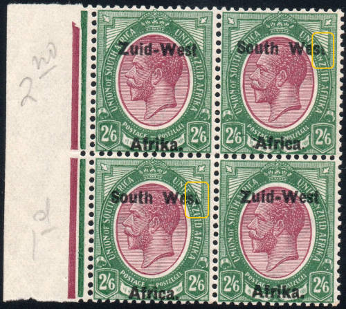 SWA SACC9a : 2s6d  BO4, BOTH PAIRS WITH ``Wes`` for West`` (TYPE I)  *UNMOUNTED MINT* CV R40000+