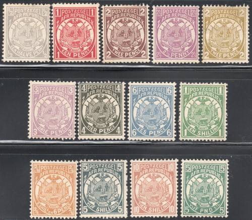 TRANSVAAL 1885-93 SACC178 // 190 SET OF 13 - SEE BELOW