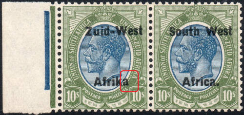 SWA TYPE II SACC14a 10/- BLUE & DARK OLIVE-NO STOP AFTER ``Afrika``*UNMOUNTED MINT* -RARE-CV R150000