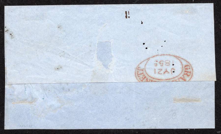 CAPE OF GOOD HOPE 1855 - COVER FRONT/PIECE WITH 4d DEEP BLUE(SACC4) - SEE BELOW