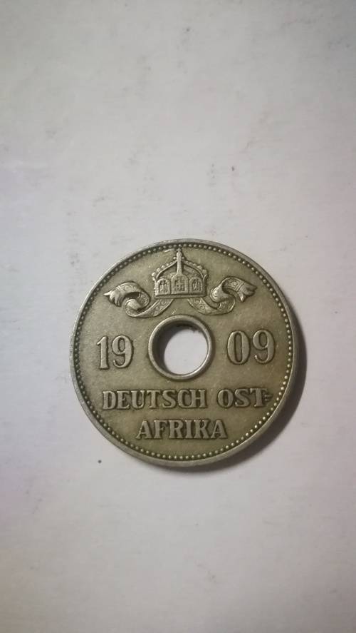 German East Africa 1909 Duetch Ost Africa 10 Heller j Coin
