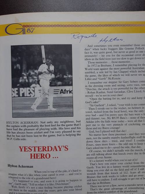 Garth Le Roux Benefit Year 1987/1988 (SIGNED)
