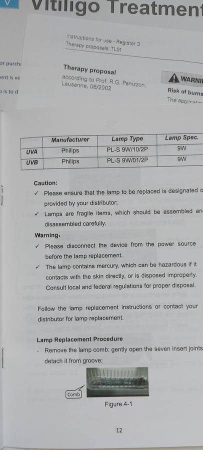 Phillips UVB Phototherapy Light
