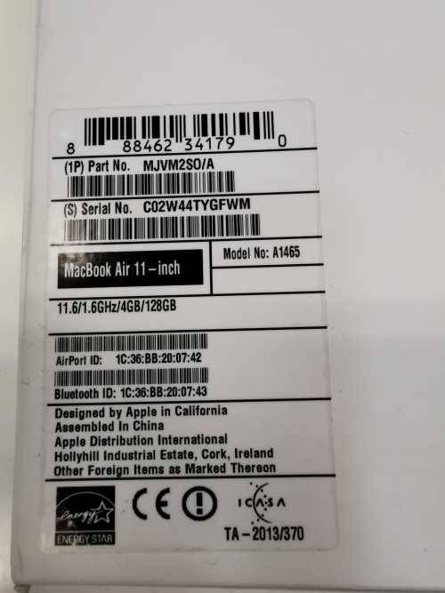 Apple Macbook Air 11 inch i5 1.6ghz 4gb ram 128gb hd in totally brand new condition