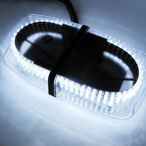 Universal Roof Mount Emergency LED Strobe Light and Warning Light  White