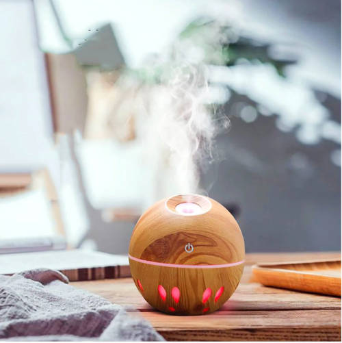 130ml Portable Round USB Air Humidifier Ultrasonic Aroma Diffuser Mist Maker with LED Night Light