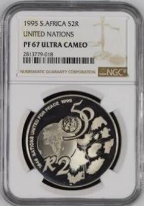 PF67 UC - 1995 SILVER PROOF R2 - UNITED NATIONS