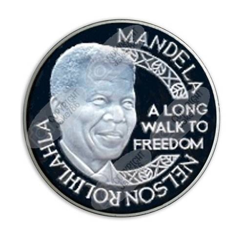 2001 NORWAY PROOF SILVER - 1 Oz - NELSON MANDELA - NOBEL LAUREATE - IN FOLDER