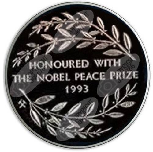 2001 NORWAY PROOF SILVER - 1 Oz - NELSON MANDELA - NOBEL LAUREATE - IN FOLDER