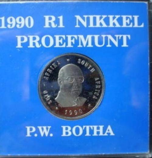 1990 PW Botha R1 Proof Coin