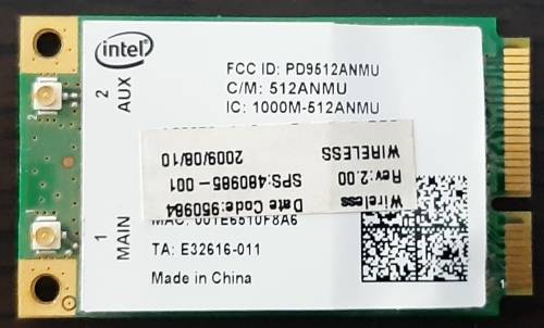 Intel Wifi 5100 Wireless Mini PCI-E Card 300Mpbs 802.11a/b/g/n 512AN_MMW-Intel WiFi Link 5100 MIMO 2