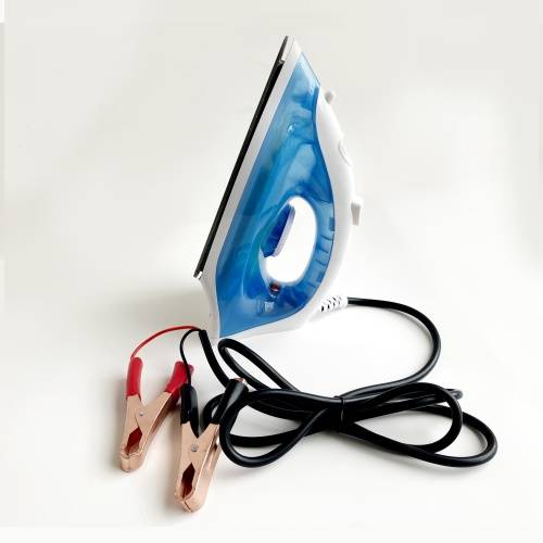 12v 150w DC Battery Powered Electric Steam Iron - Camping Iron 12 Volt Battery powered