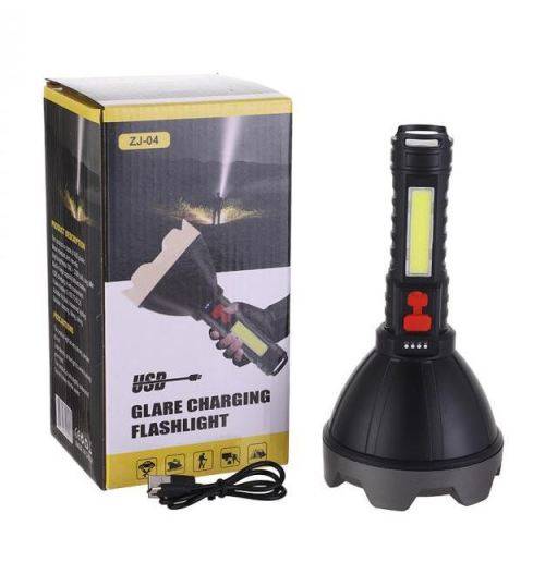 ZJ-04 USB Rechargeable Glare Flashlight - Bright - Narrow Beam for distance