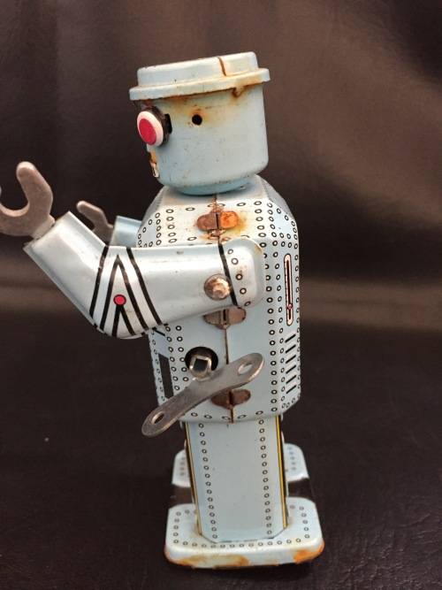 Tin metal wind up robots working bid for both!!!!