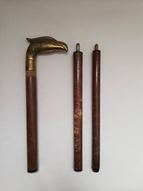 3 piece brass and wood walking stick!!!!