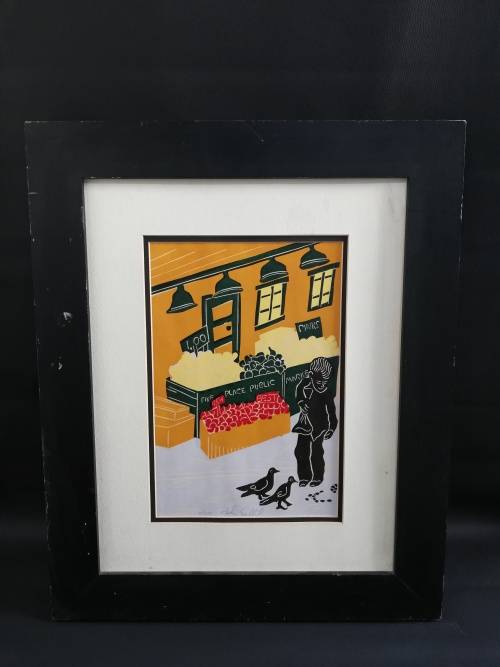 Original John Sollid block print 10/200 signed !!!