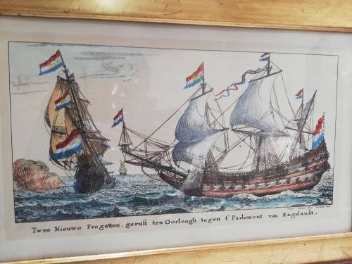 Beautiful vintage print of ships size 67cm x 48cm!!!!