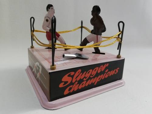 Rare mint condition Sluggers champion tin toy with key winds up working!!!!!!