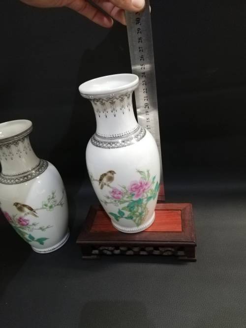 Two beautiful Highly detailed vases with stand bid for both!!!!!