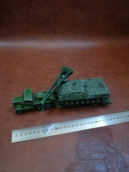 VINTAGE DINKY TOYS TRUCK TANK TRAILER AND TANK BID FOR ALL!!