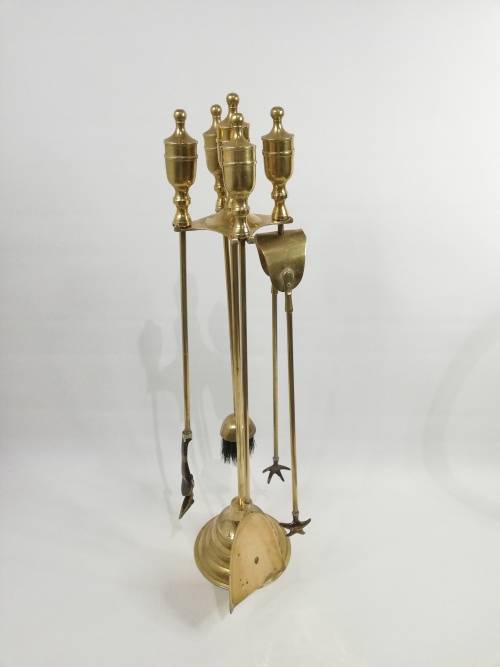 Large vintage brass fire place collection bid for all!!!