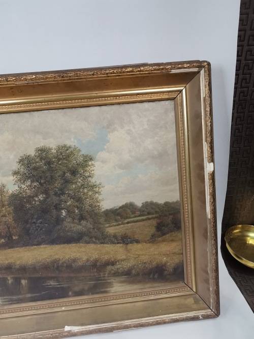 ANTIQUE PAINTING OIL ON CONVASE LARGE NOT SIGNED BUT BACK PAPER SAYSB NO2 JOHN ANDERSON STUNNING!!!!