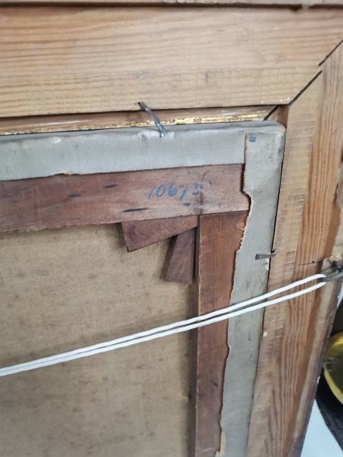 ANTIQUE PAINTING OIL ON CONVASE LARGE NOT SIGNED BUT BACK PAPER SAYSB NO2 JOHN ANDERSON STUNNING!!!!