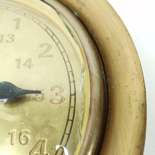 RARE VINTAGE US NAVY BRASS CLOCK 22CM TALL!!!