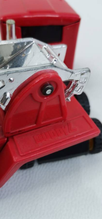 VINTAGE BUDDY L FIRE TRUCK AND TRAILER MADE IN JAPAN TIN PLATE AND PLASTIC
