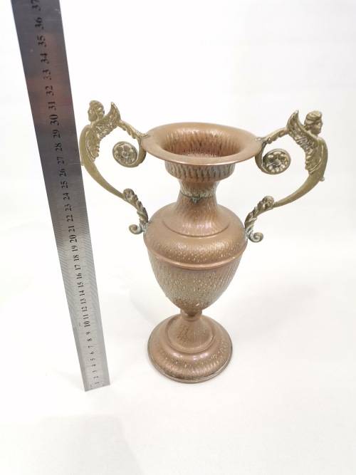 Absolutely beautiful vintage art deco copper and brass vase 32cm Large!!!!