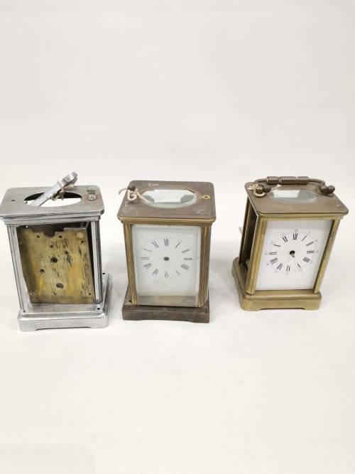 VINTAGE BRASS FRENCH CLOCKS FOR SPARES BID FOR ALL!!!