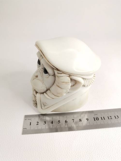 SUPER RARE MOST  DESIRABLE JOHN BICCARD CRUSHED MARBLE  SCULPTURE PIE FACE 10CM TALL!! !!!!