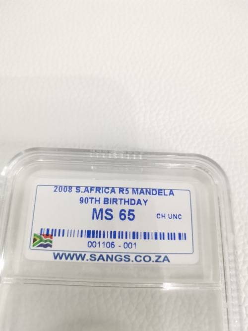 2008 Mandela R5 coin 90th BIRTHDAY graded!!!
