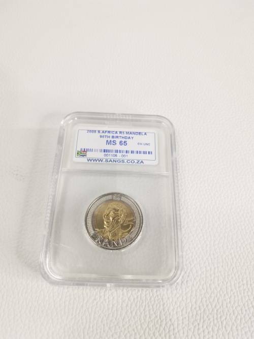 2008 Mandela R5 coin 90th BIRTHDAY graded!!!