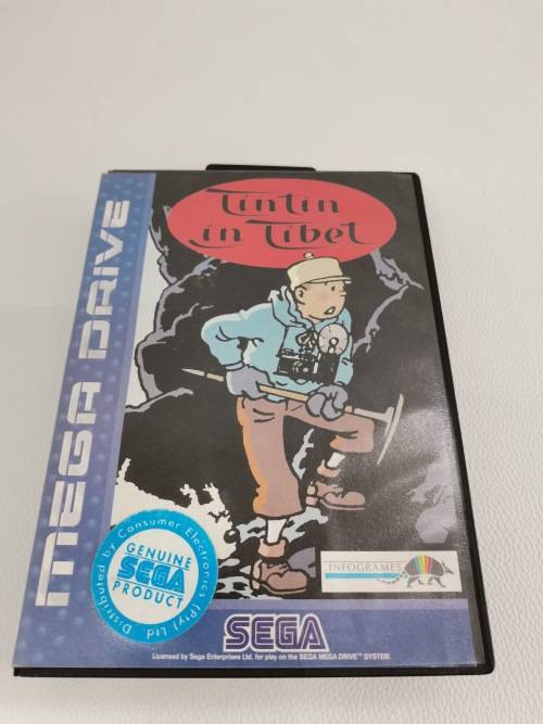 Super rare TIN TIN IN TIBET SEGA MEGA DRIVE GAME IN BOX!!!