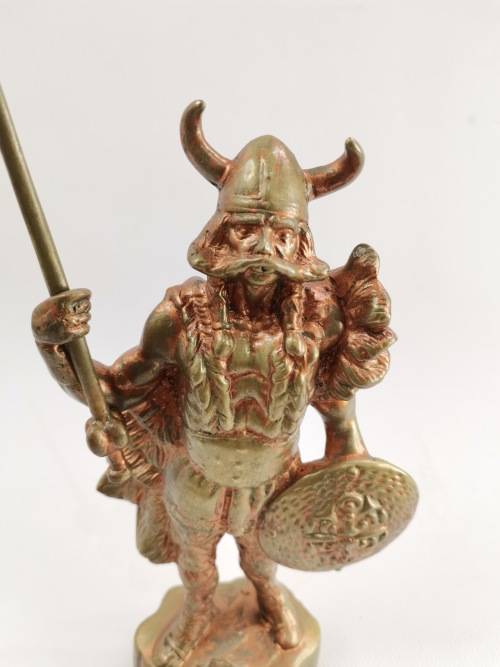 RARE LARGE SOLID BRASS VIKINGS SCULPTURE WEIGHT 4KG