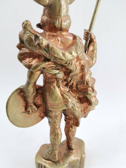 RARE LARGE SOLID BRASS VIKINGS SCULPTURE WEIGHT 4KG