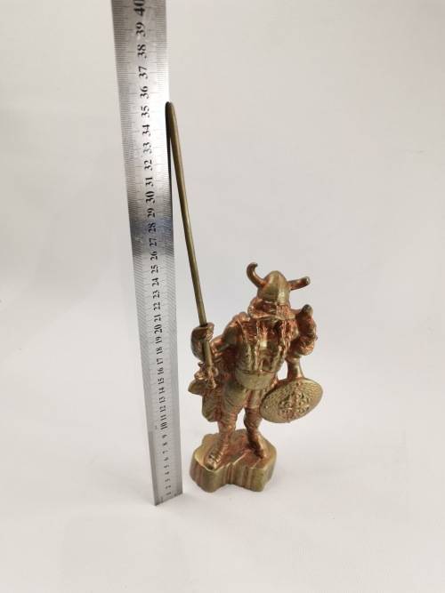 RARE LARGE SOLID BRASS VIKINGS SCULPTURE WEIGHT 4KG