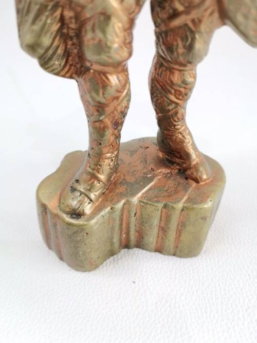 RARE LARGE SOLID BRASS VIKINGS SCULPTURE WEIGHT 4KG