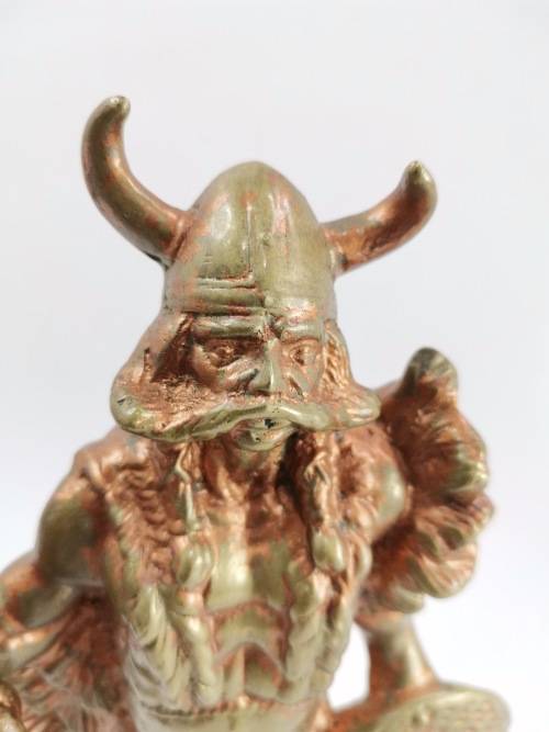 RARE LARGE SOLID BRASS VIKINGS SCULPTURE WEIGHT 4KG