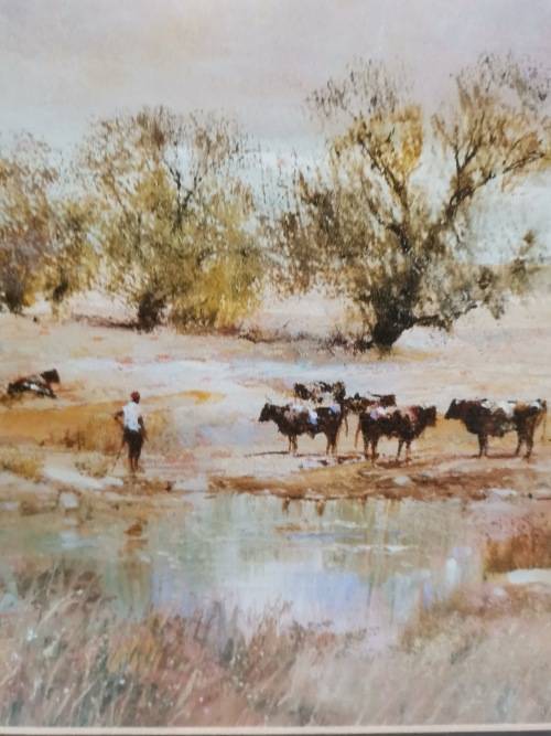 LARGE CHRIS TUGWELL BEAUTIFUL WOODEN FRAMED PRINT SIZE 80CM X 65CM!!!!