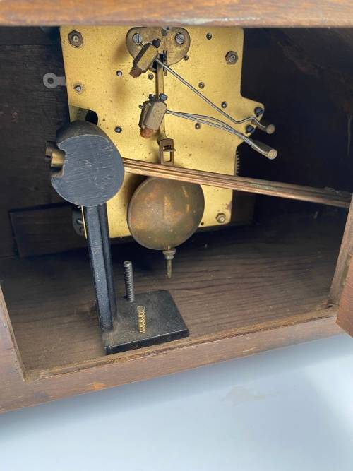 VINTAGE WOODEN CLOVK NOT TESTED 42CM TALL AS SEEN ON PICTURES!!!!