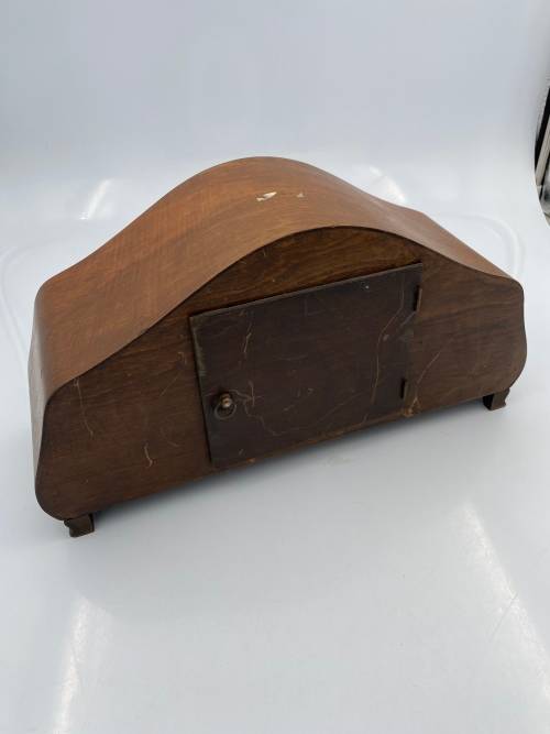 VINTAGE WOODEN CLOVK NOT TESTED 42CM TALL AS SEEN ON PICTURES!!!!