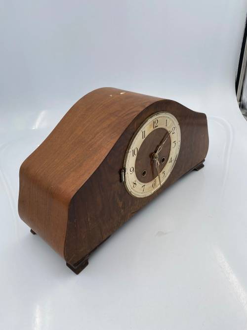 VINTAGE WOODEN CLOVK NOT TESTED 42CM TALL AS SEEN ON PICTURES!!!!