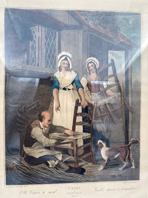 ANTIQUE 1795 CRIES OF LONDON NO 10 by Francis Wheatley Hand Colored Engraving !!!!